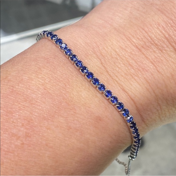 AZL Diamond Sapphire Ruby Bolo Tennis Bracelet Bundle ~ Set of 3 Bracelets - Picture 12 of 16